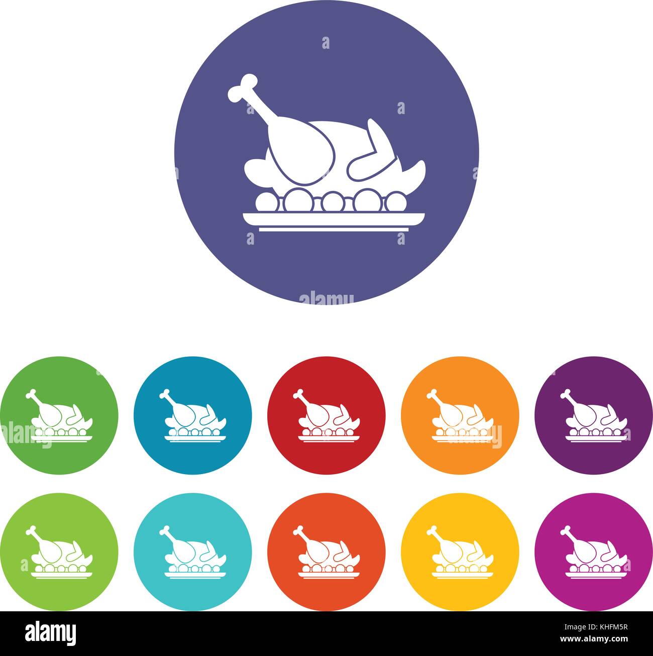 Roasted turkey set icons Stock Vector Image & Art - Alamy