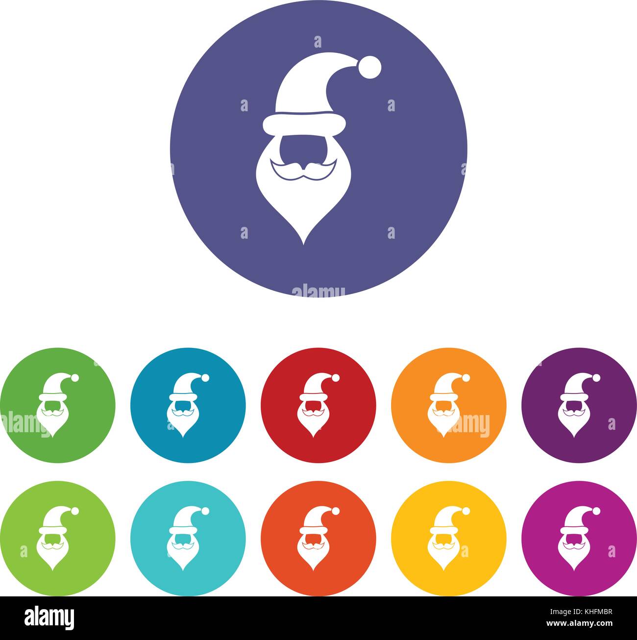 Santa hat, mustache and beard, simple style Stock Vector Image & Art ...