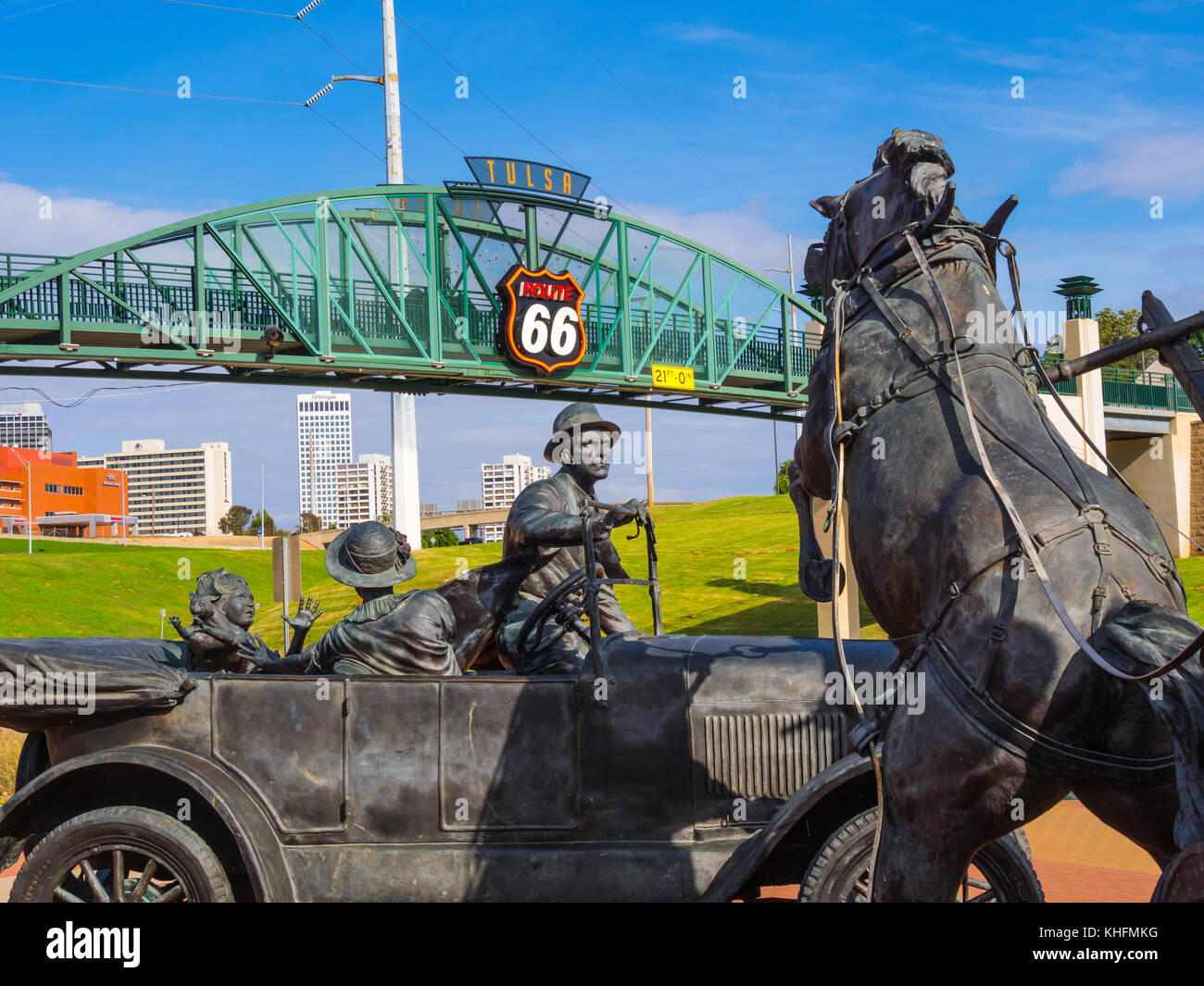 Cyrus Avery Centennial Plaza in Tulsa Stock Photo