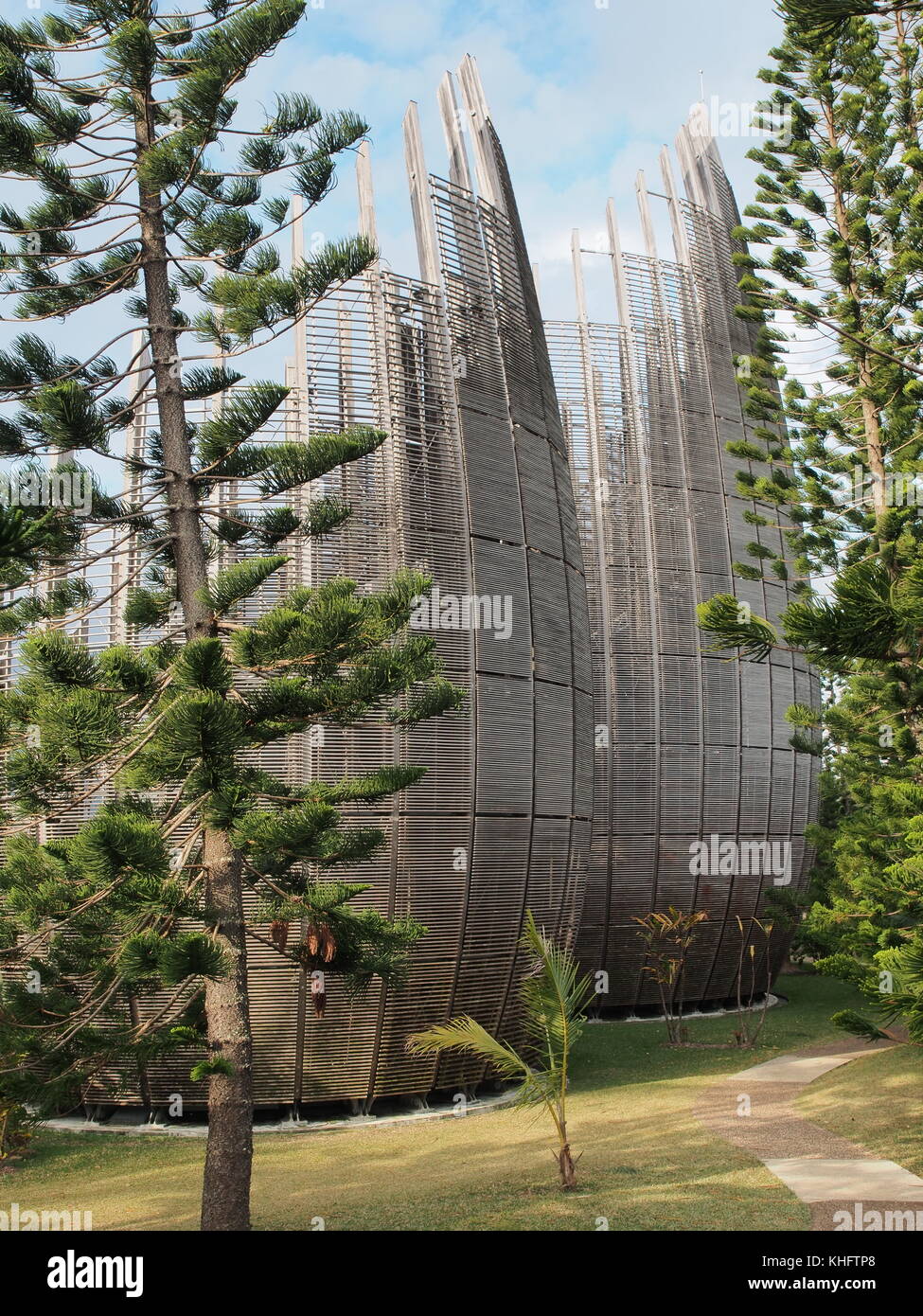 Modern buildings of the Tjibaou Cultural Centre in Noumea, New ...