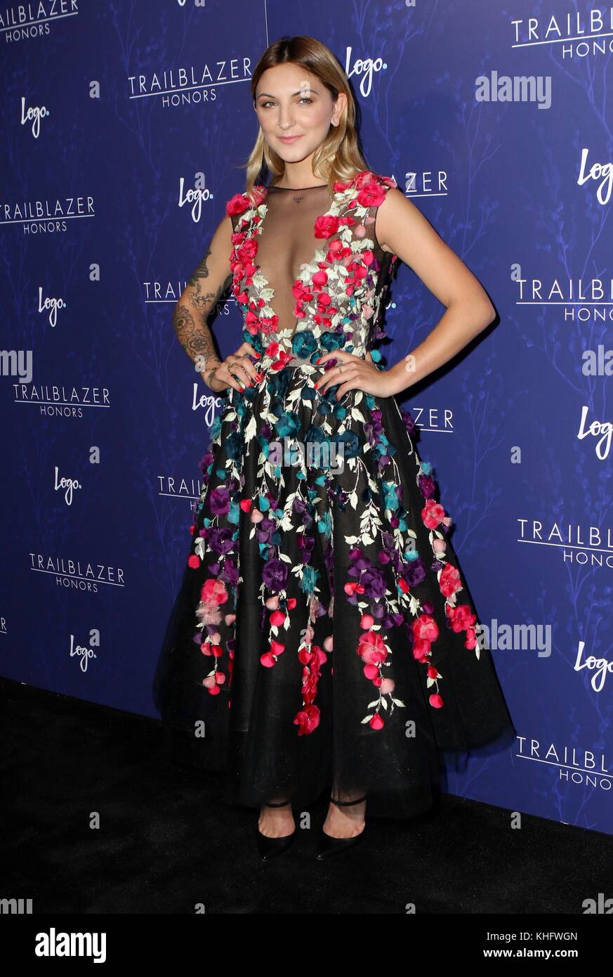 NEW YORK, NY - JUNE 22: Julia Michaels attends Logo's 2017 Trailblazer Honors Awards show at Cathedral of St. John the Divine on June 22, 2017 in New York City.    People:  Julia Michaels  Transmission Ref:  MNC76 Stock Photo