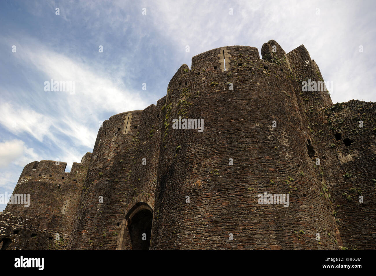 Inner western gatehouse. Caerphilly Castle Stock Photo Alamy