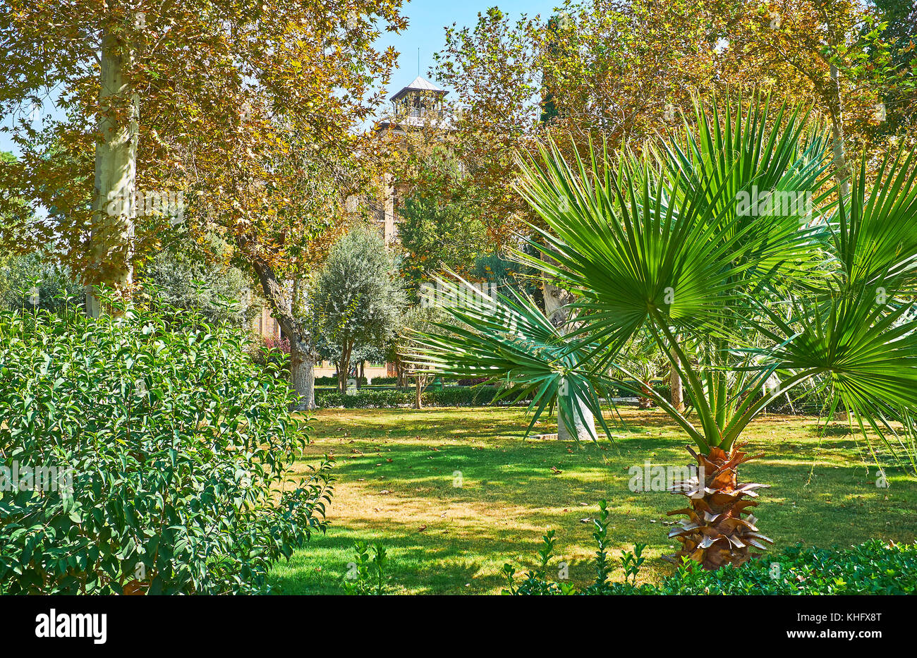 Golestan complex boasts amazing garden, the perfect place to relax and enjoy the nature, Tehran, Iran. Stock Photo