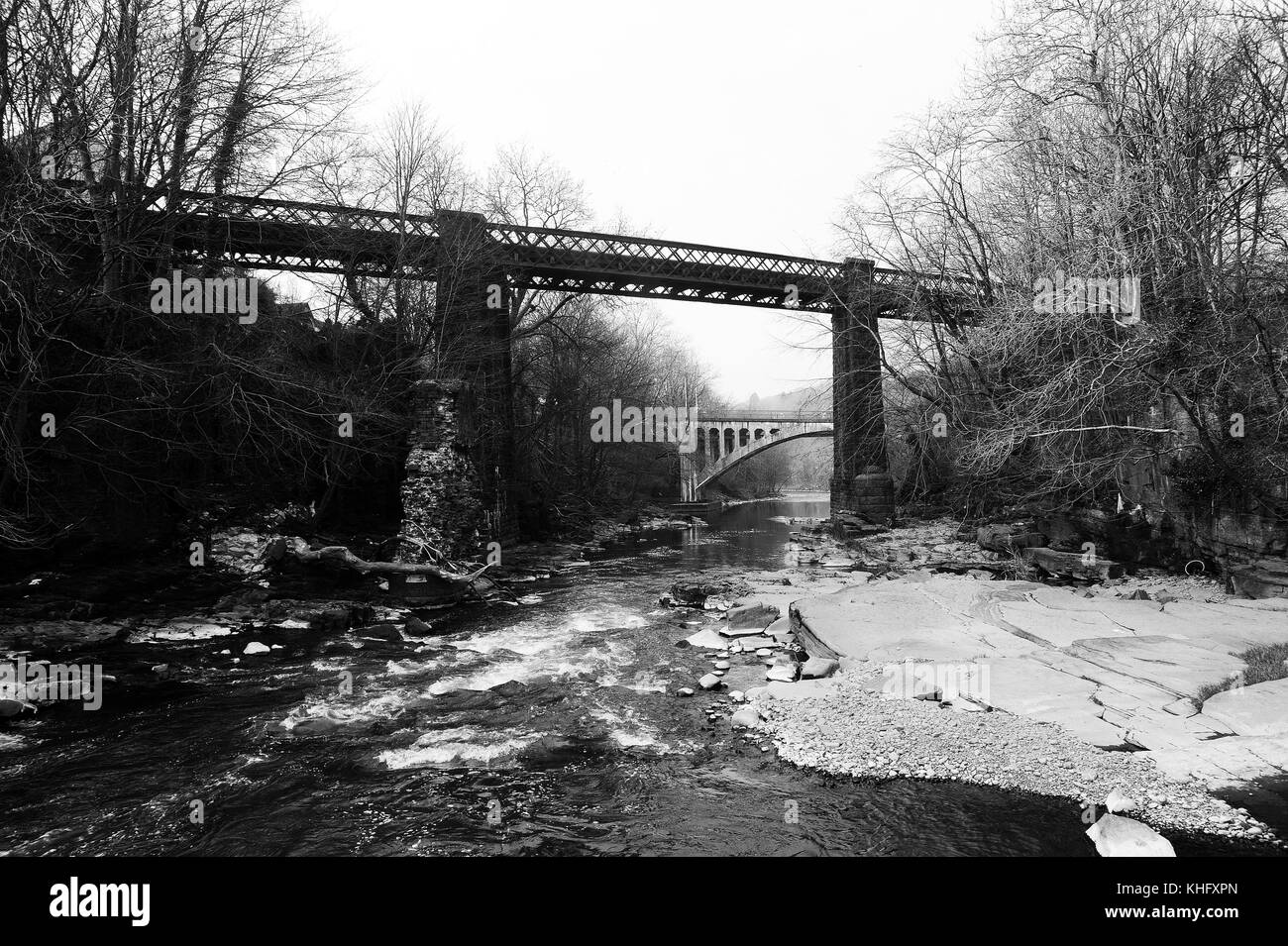 River Taff, Berw Road Viaduct and The White Bridge viewed from the