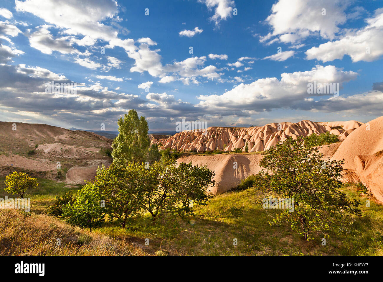 Extreme terrain of Cappadocia in Turkey. Stock Photo