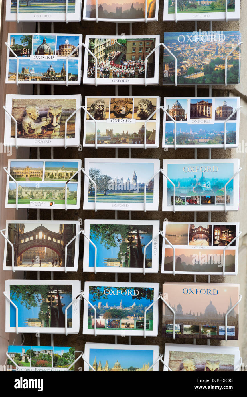 UK, Oxford, tourist postcards for sale Stock Photo Alamy