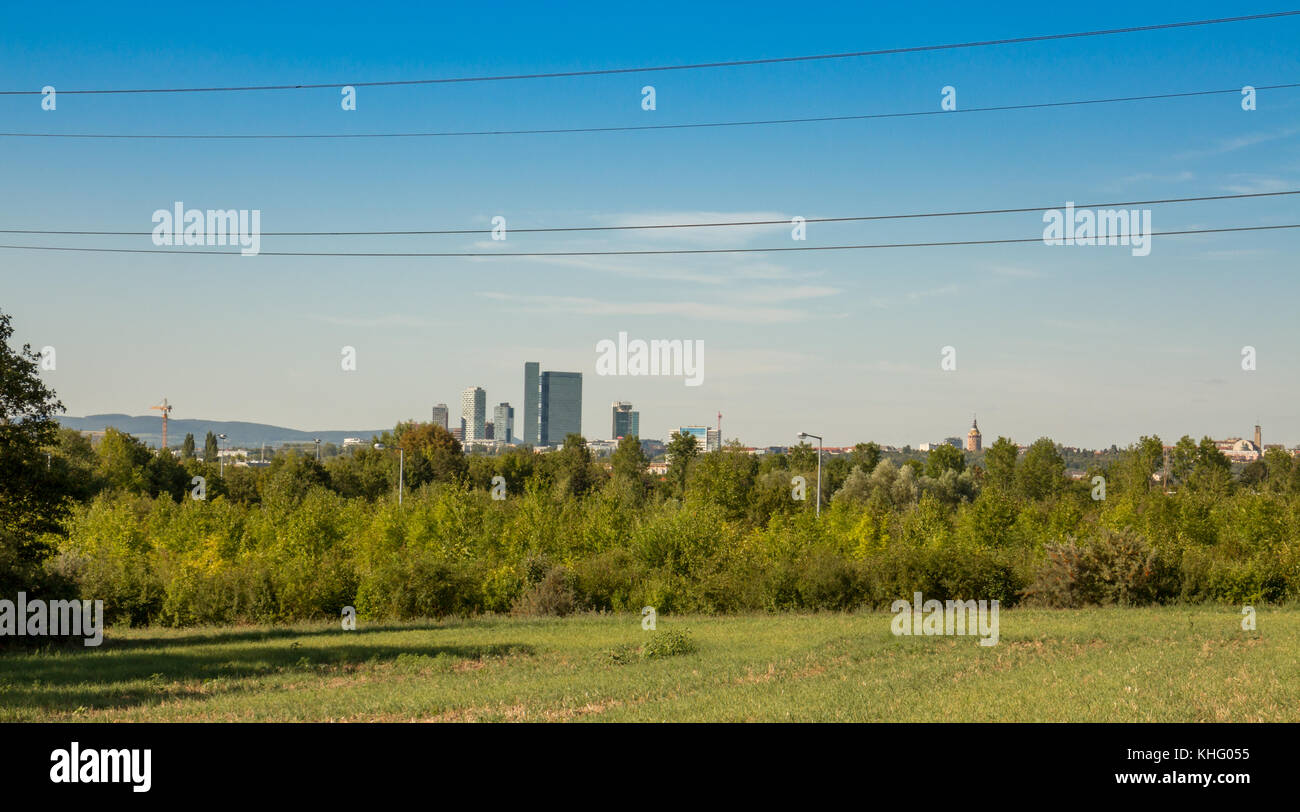 Skyline of southern parts of Vienna Stock Photo