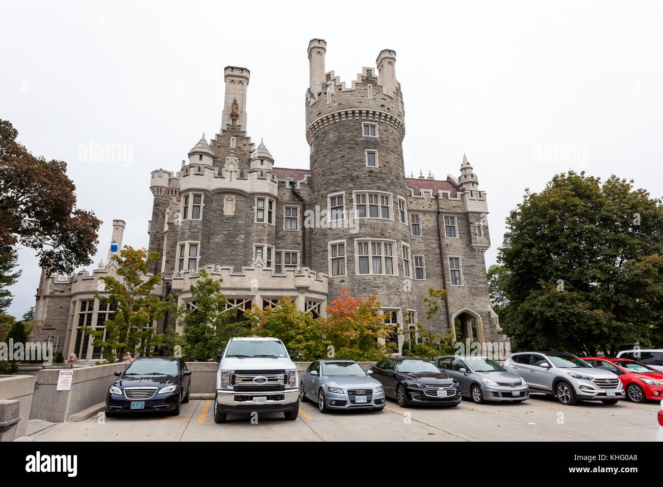 Toronto, Canada - Oct 12, 2017: Exterior view of the Casa Loma - a gothic style house and museum in Toronto. Province of Ontario, Canada Stock Photo