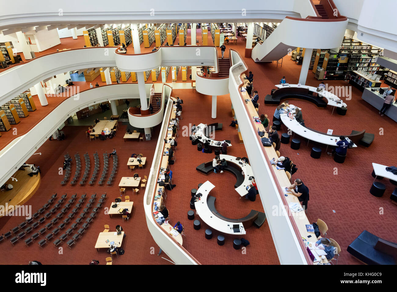 Toronto, Canada - Oct 12, 2017: Interior of the Toronto Reference Library. This library is one of the three largest libraries in the world. Province o Stock Photo