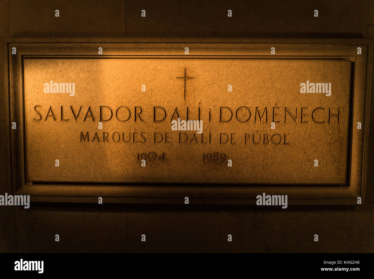 Figueres, Spain - November 12, 2017: Salvador Dali tomb in Figeras. grave of famous painter and creative person. Joke by Dali. Stock Photo