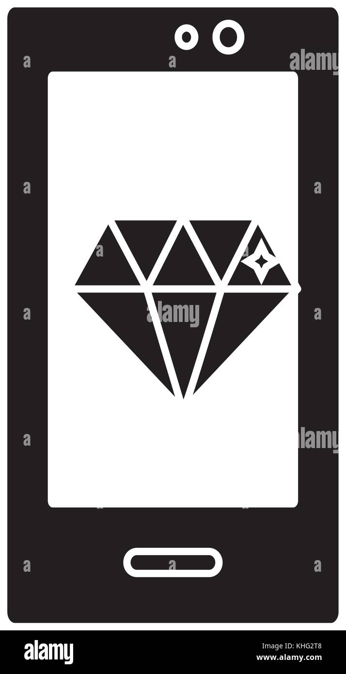Smartphone and diamond of device gadget technology and electronic theme ...