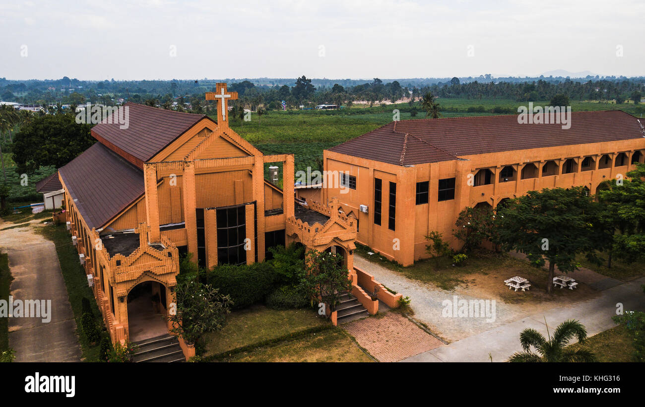 Aerial view of Church of Christ Stock Photo Alamy