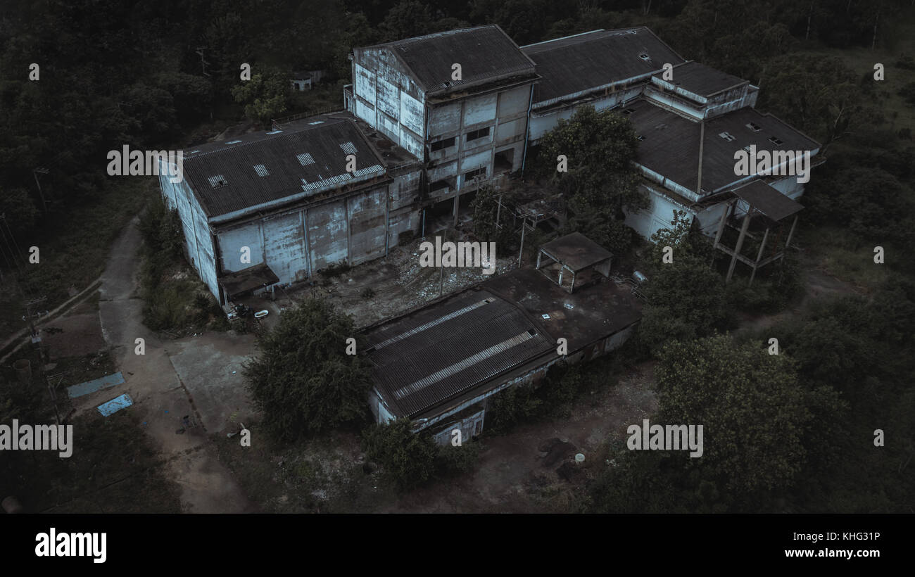 Aerial view of Abandoned house Stock Photo - Alamy