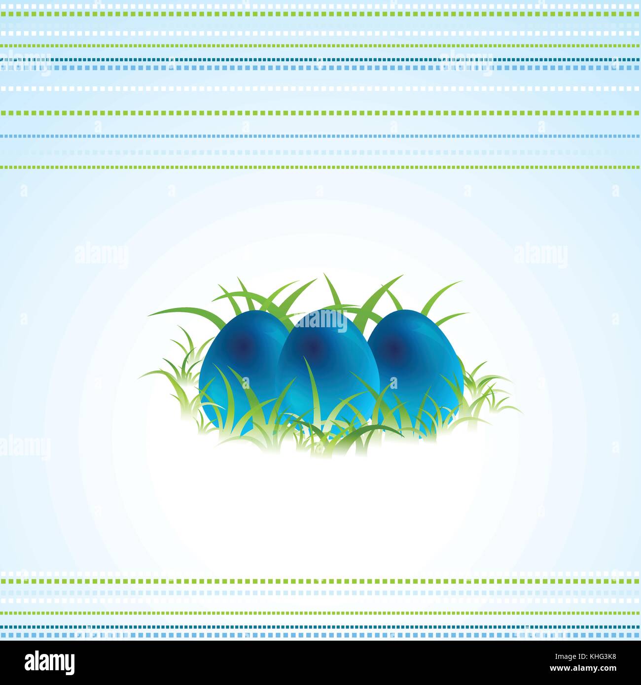 Blue Easter eggs and green spring grass vector background Stock Vector ...