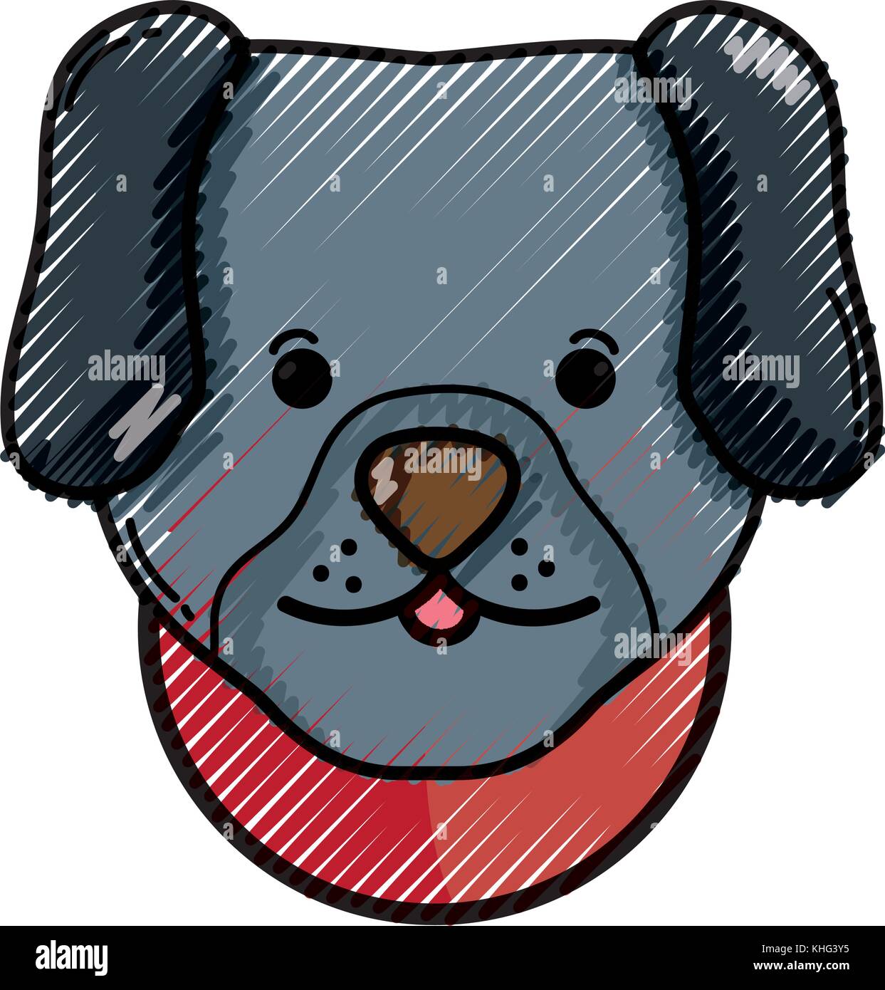 grated cute dog head pet animal vector illustration Stock Vector Image ...