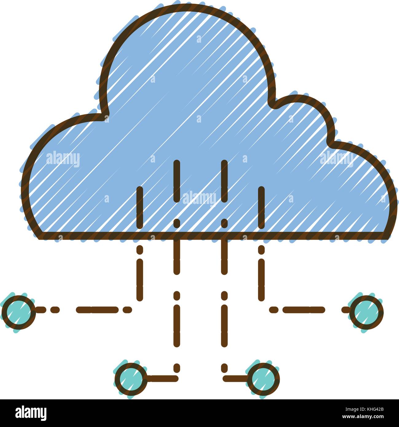 grated cloud data with circuits to connection server vector ...