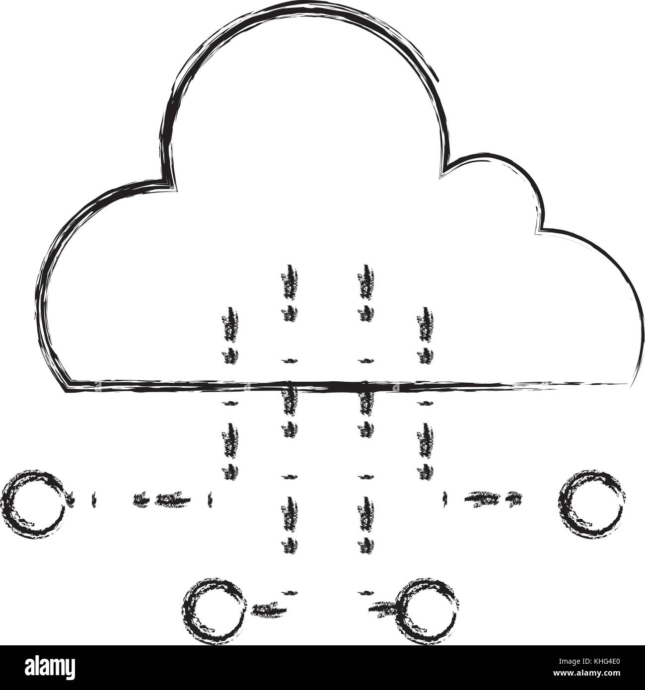 figure cloud data with circuits to connection server vector ...