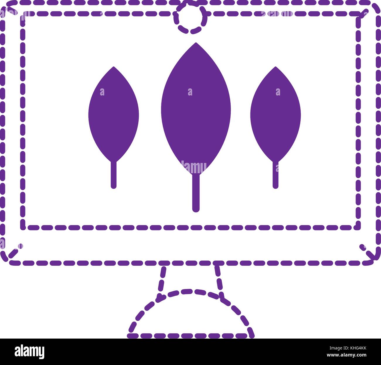 dotted shape virtual reality trees inside screen technology vector ...