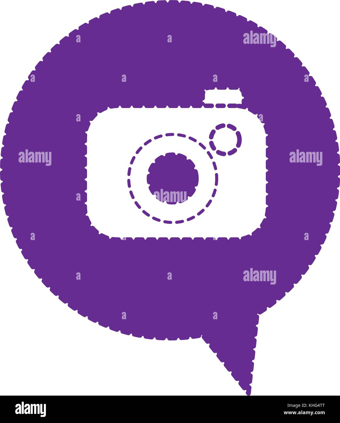 dotted shape digital camera technology inside chat bubble vector ...