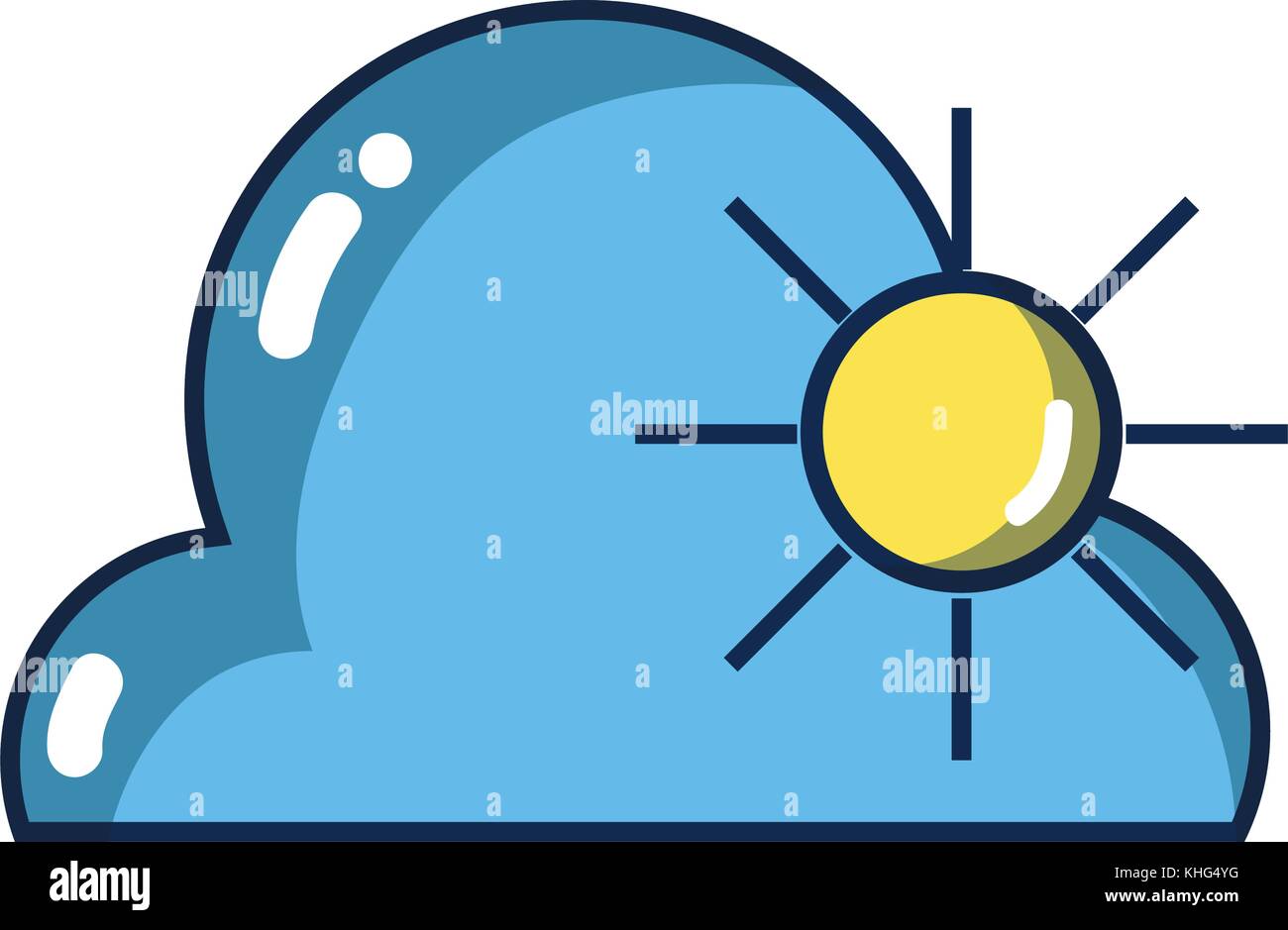 cloud with sun natural weather in the sky vector illustration Stock ...