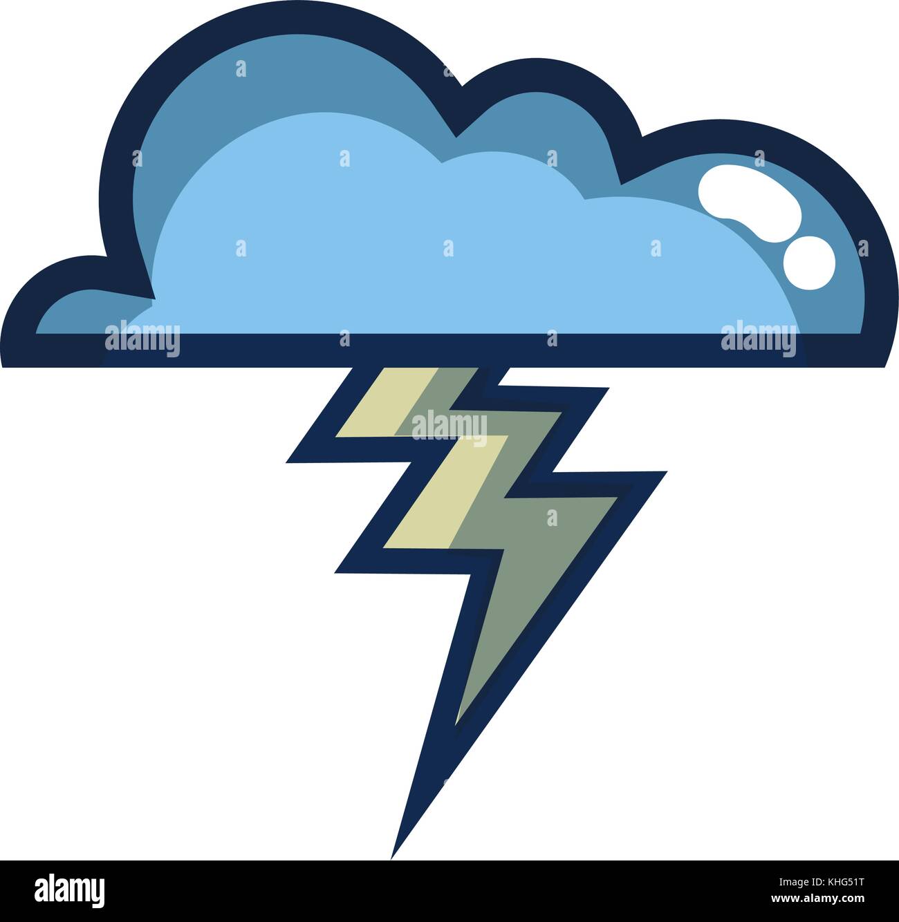 cloud with thunder natural weather sky vector illustration Stock Vector ...