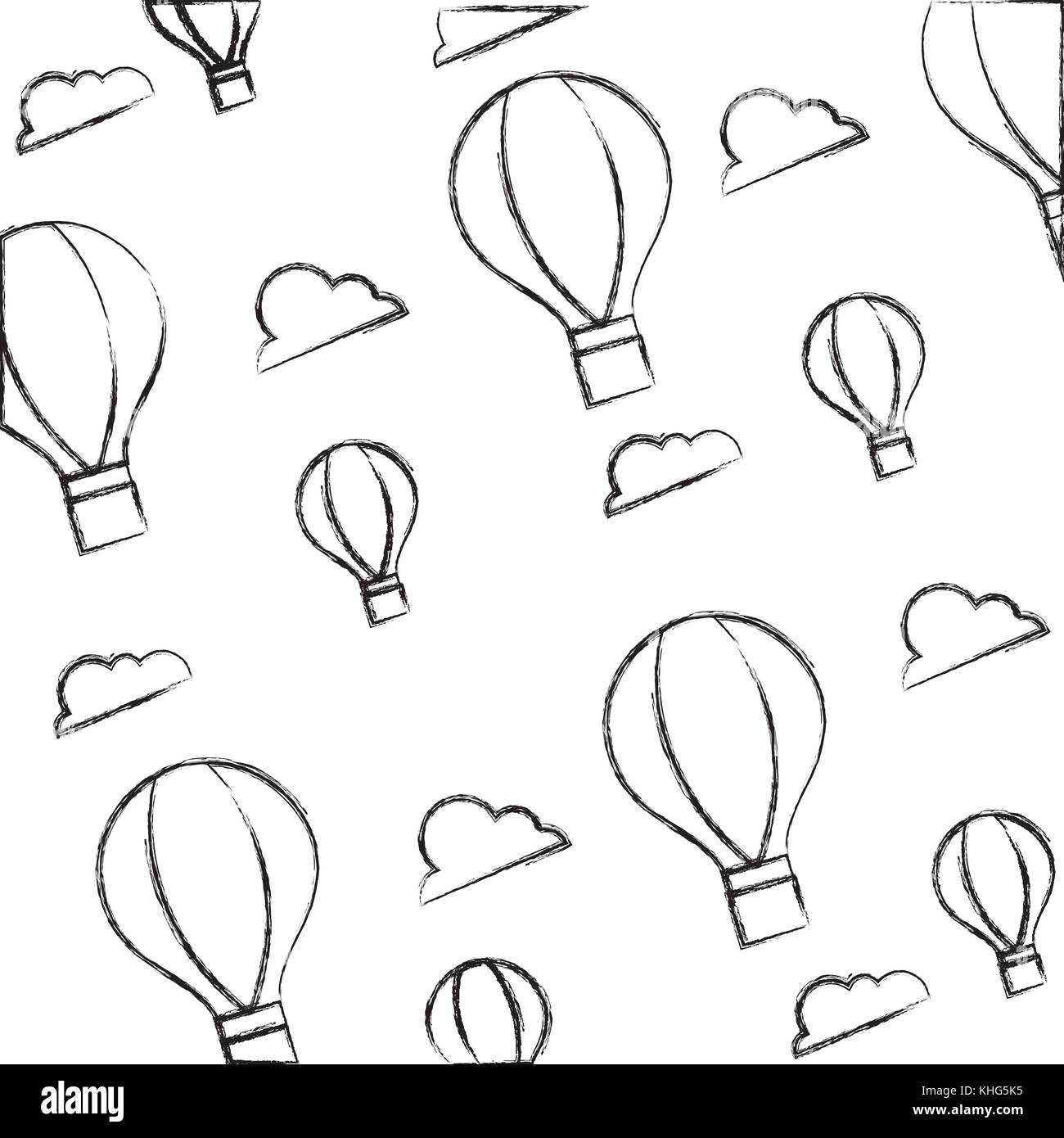 figure air balloon fly background design vector illustration Stock Vector