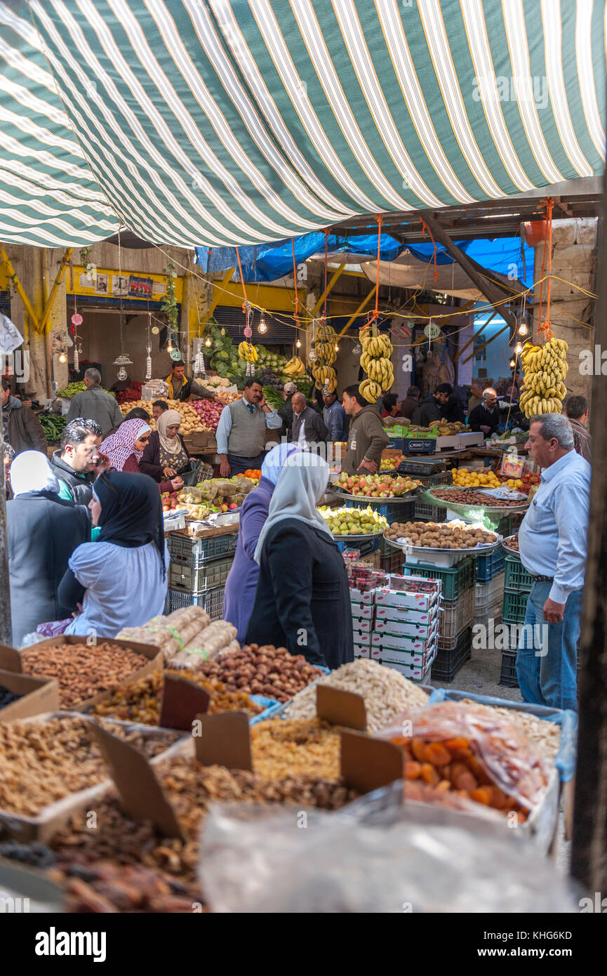 The food market of Amman, Jordan, Middle East Stock Photo ...