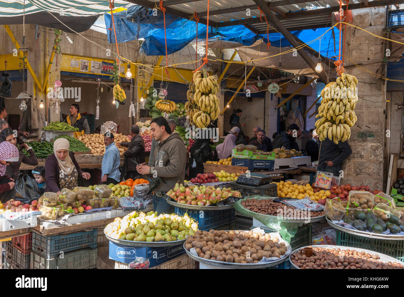 The food market of Amman, Jordan, Middle East Stock Photo ...