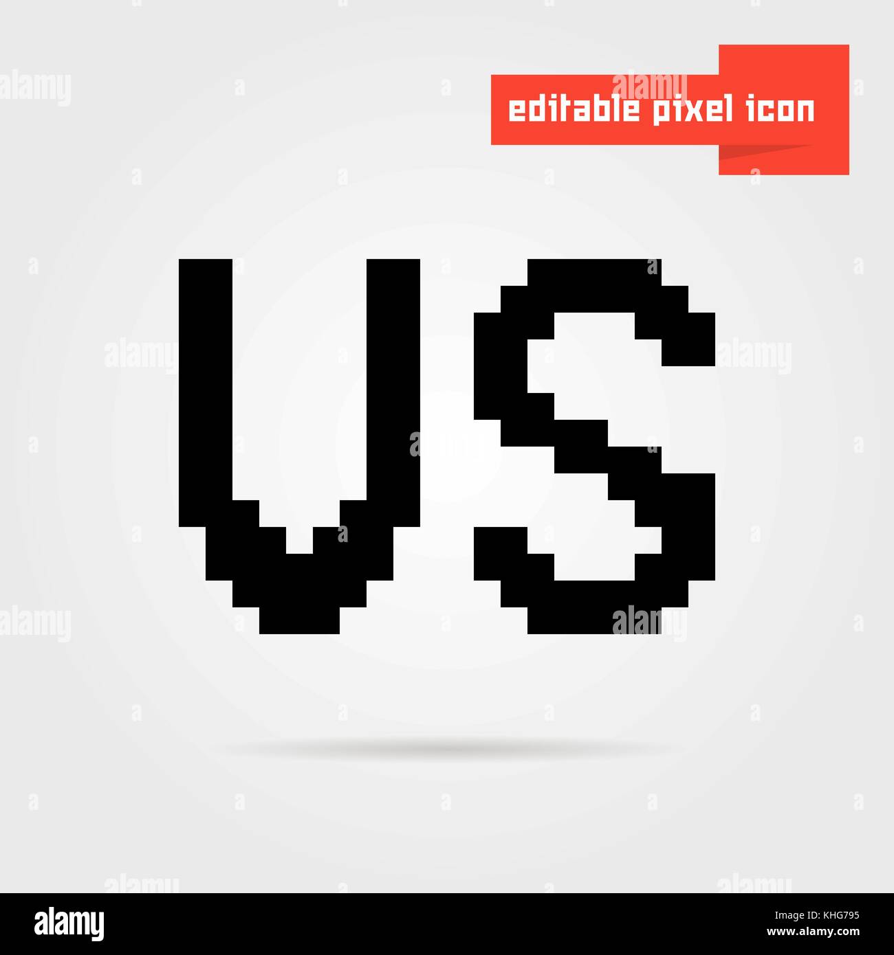 black editable vs pixel icon Stock Vector