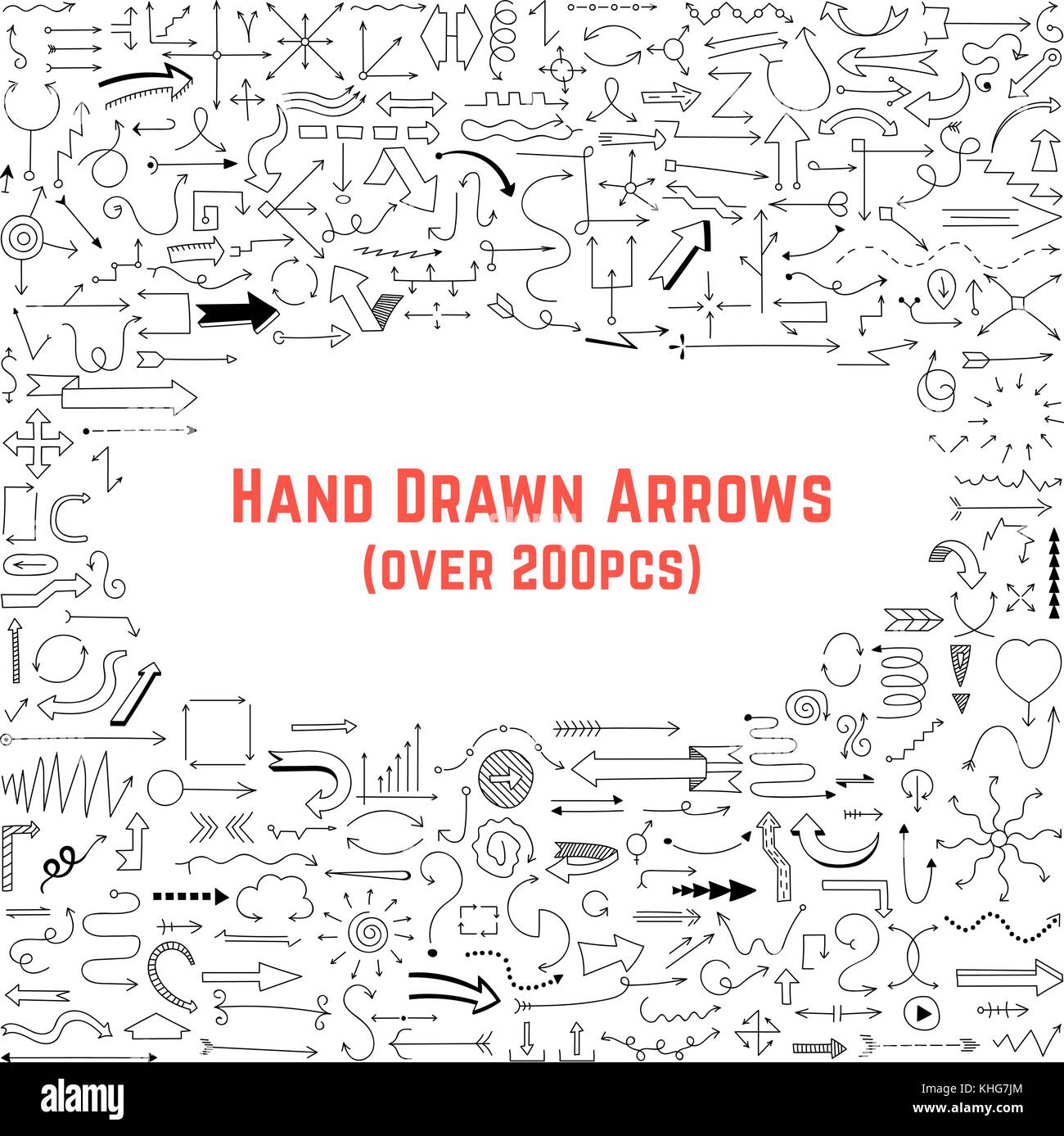 set of black hand drawn arrows Stock Vector Image & Art - Alamy