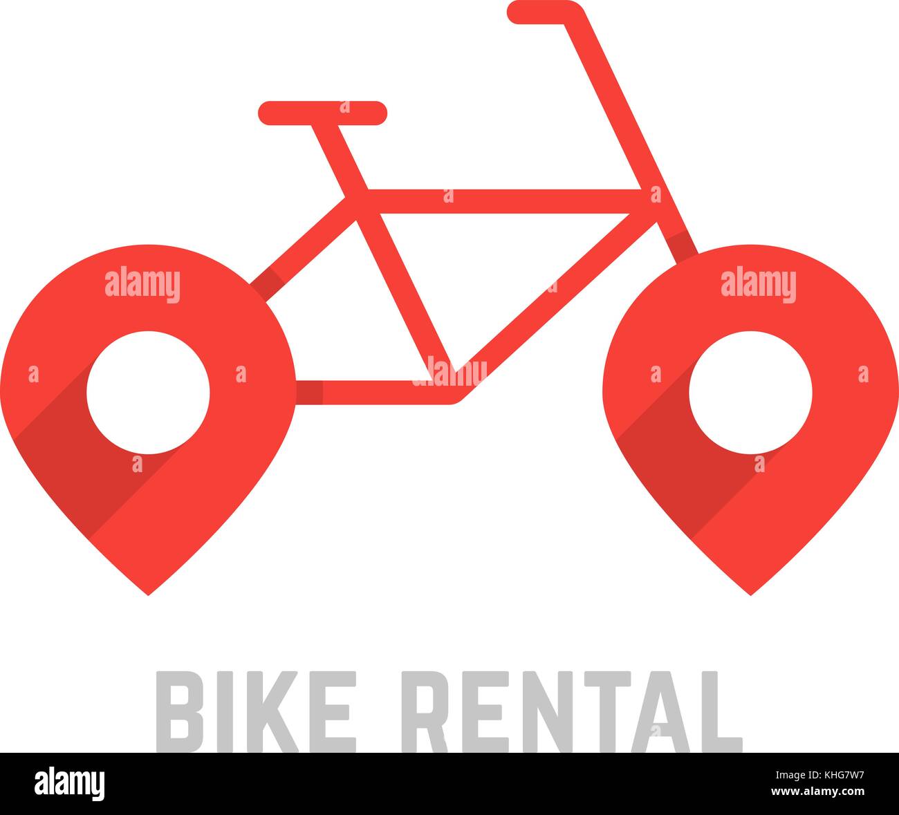 red bike rental logo with map pin Stock Vector Image & Art Alamy