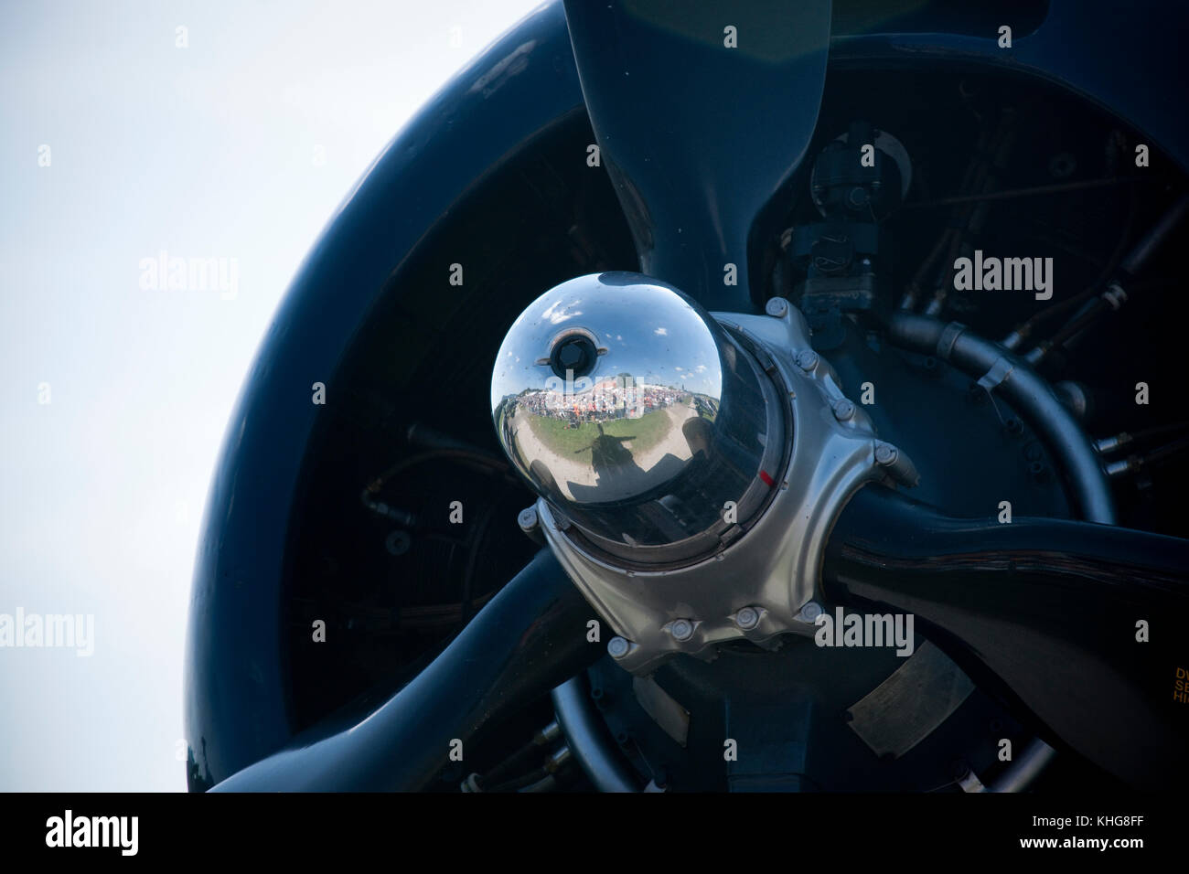 Radial Engine and prop hub of an old aircraft displaying at Hahnweide