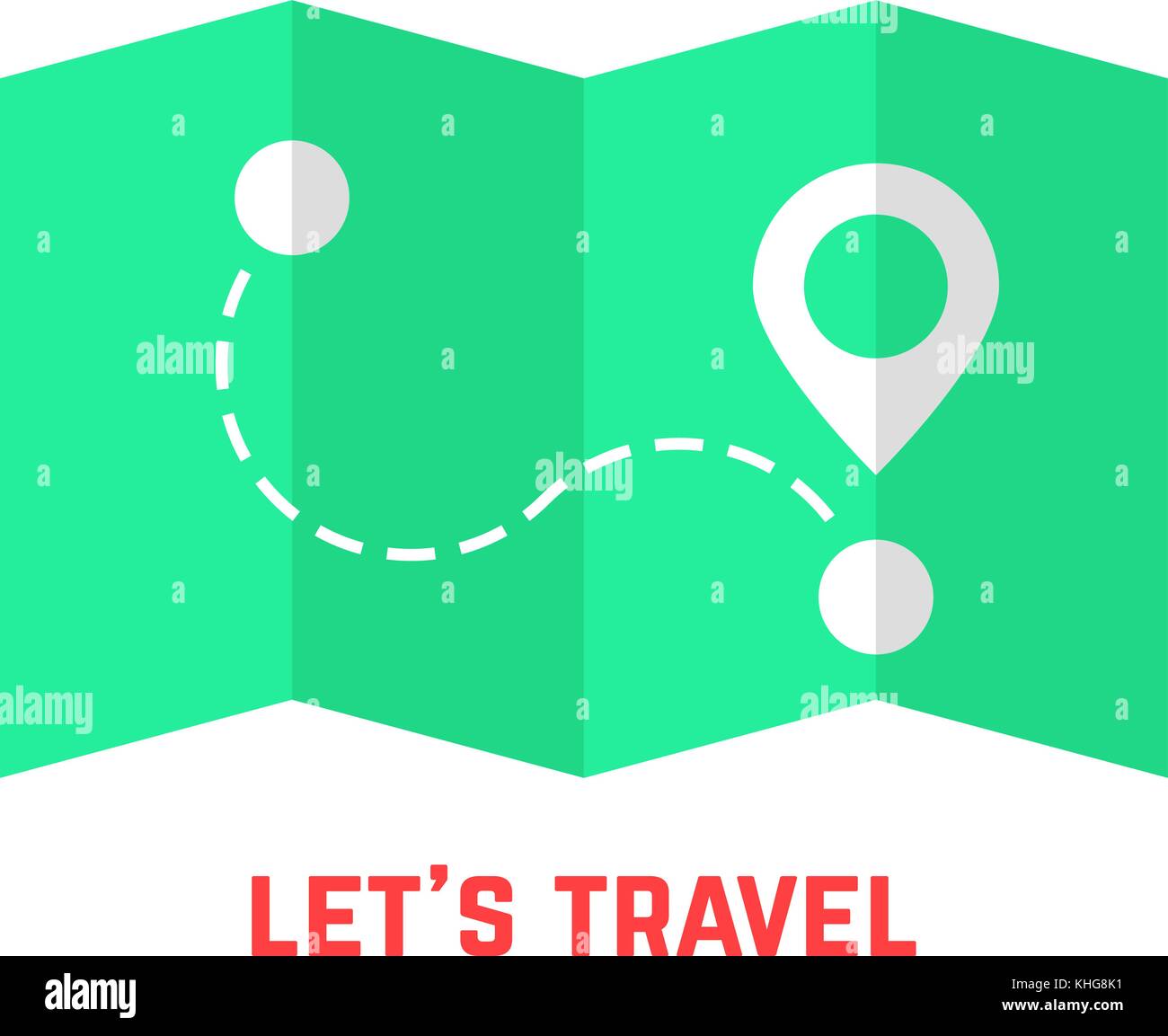 green travel map with pin Stock Vector Image & Art Alamy