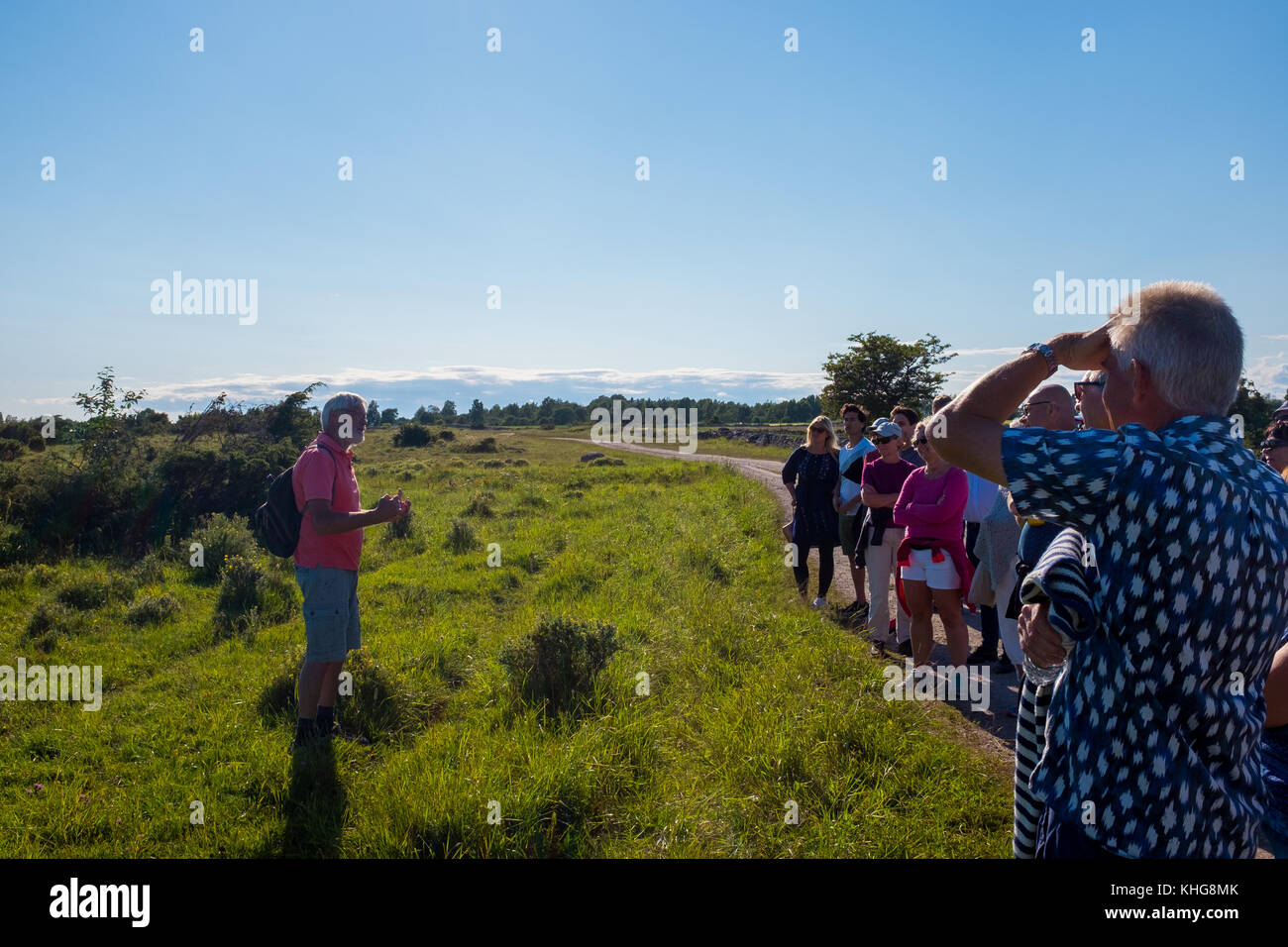 Guided tour in southern Sweden on the island Öland. Stock Photo