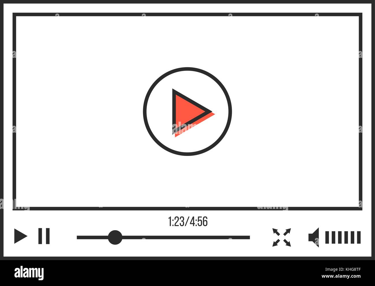 thin line video player interface Stock Vector Image & Art - Alamy