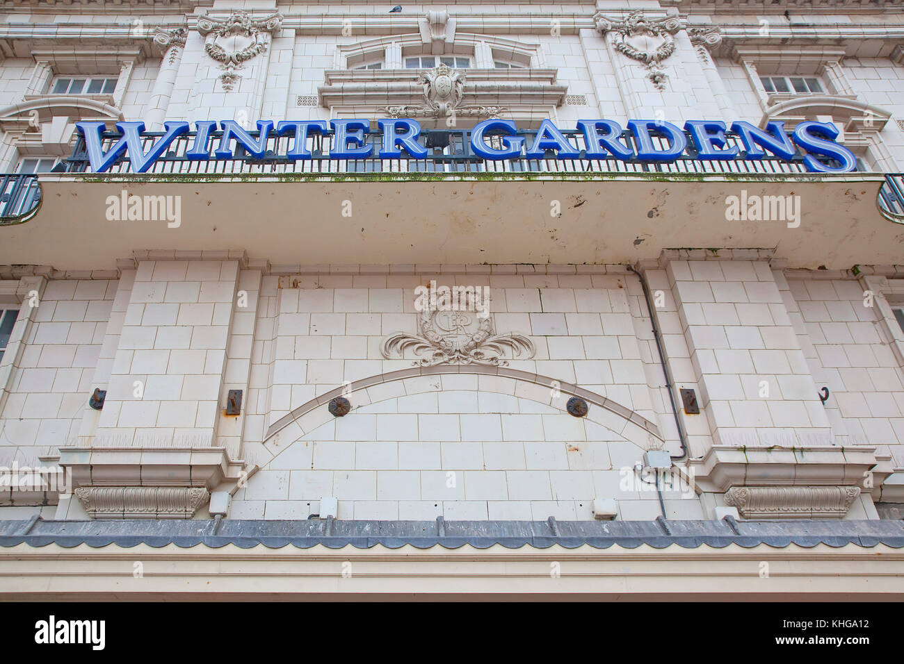 England, Lancashire, Blackpool, Winter Gardens exterior and sign Stock