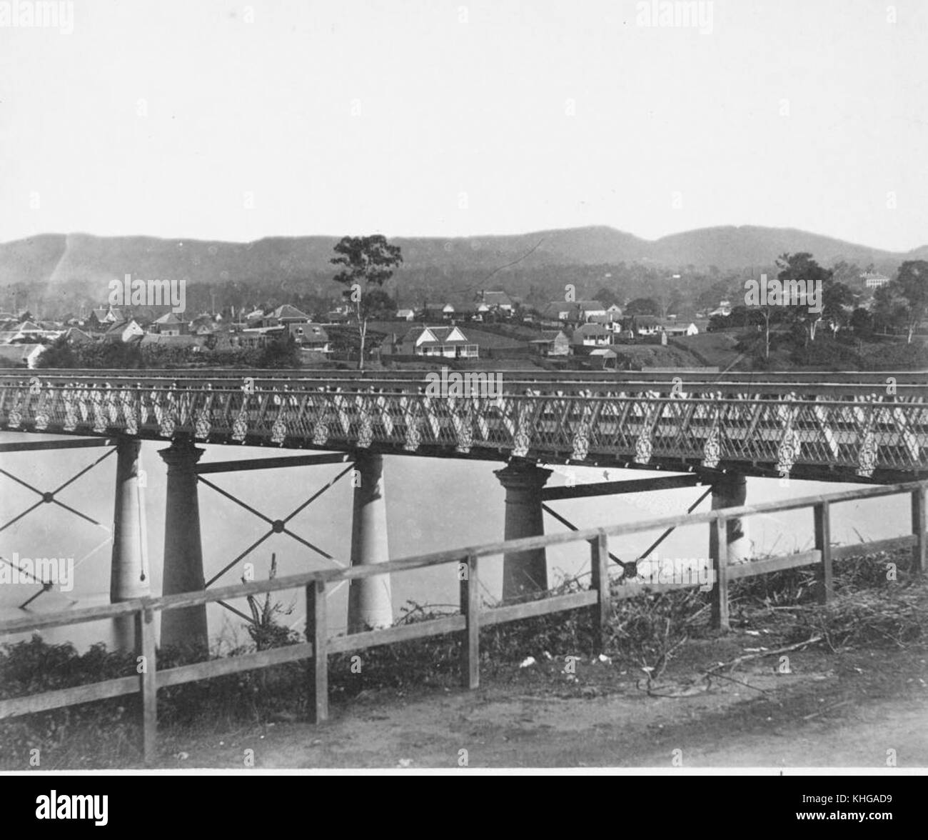 1 150683 First permanent Victoria Bridge, Brisbane, ca. 1875 Stock