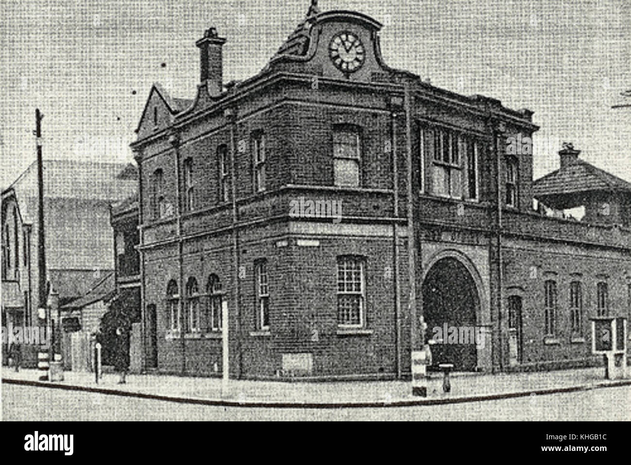 Tram stop at Alexandria post office 1940s Stock Photo Alamy