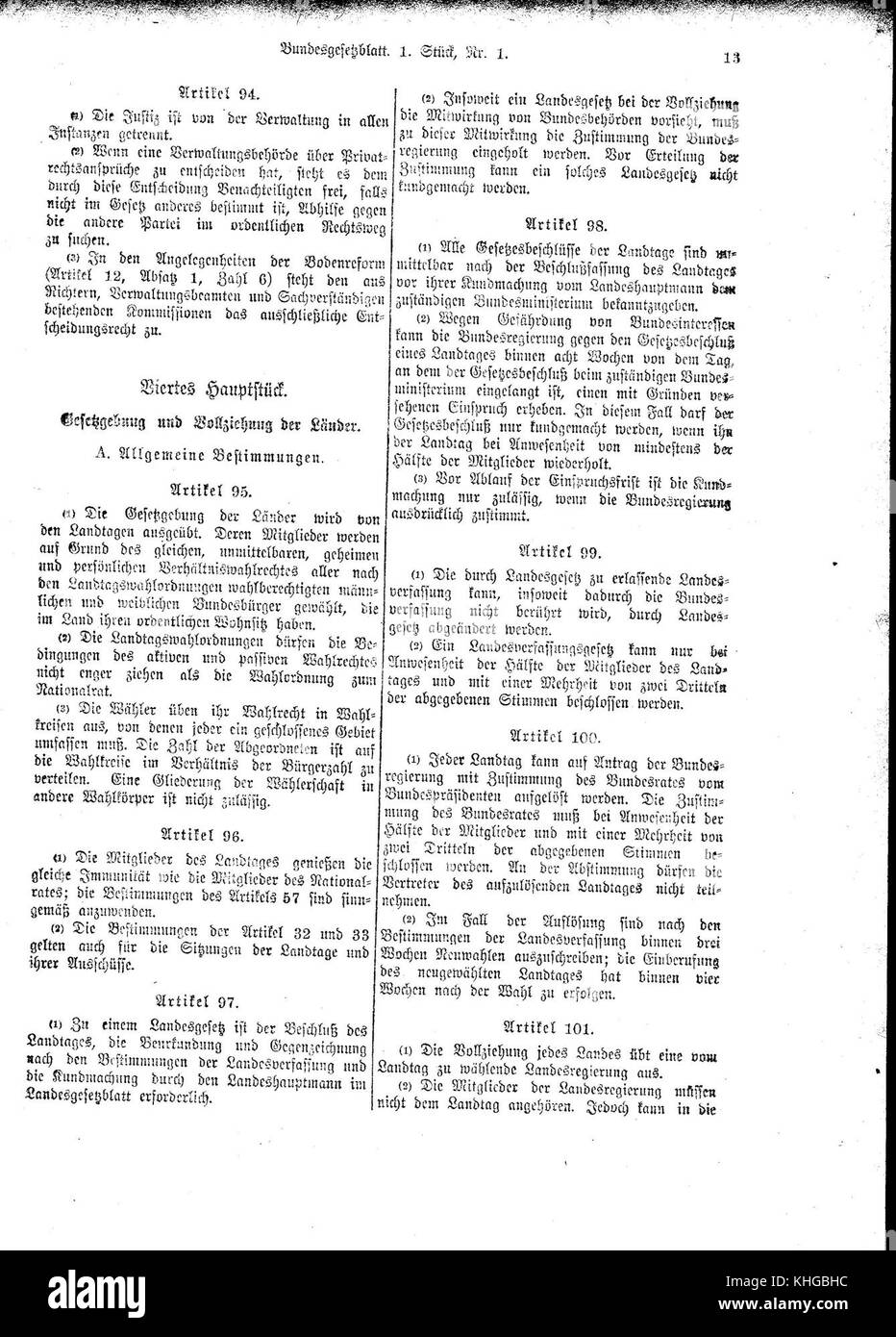  Bundesgesetzblatt (Austria) 1920 0013 Stock Photo - Alamy 