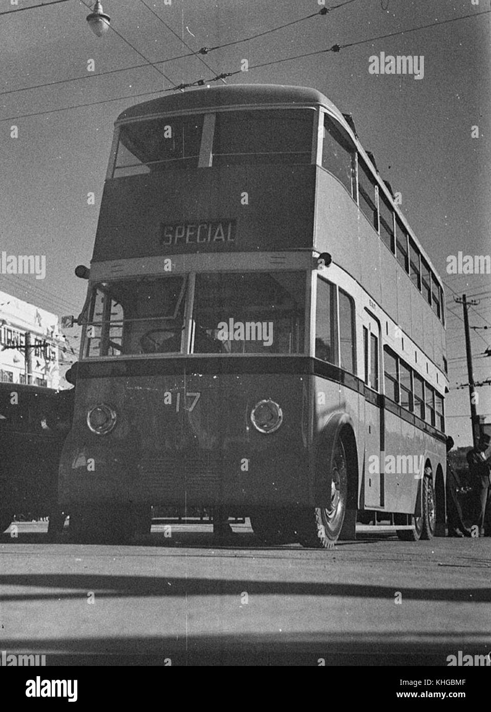 Sydney trolleybus number 17 - 19370703 Stock Photo
