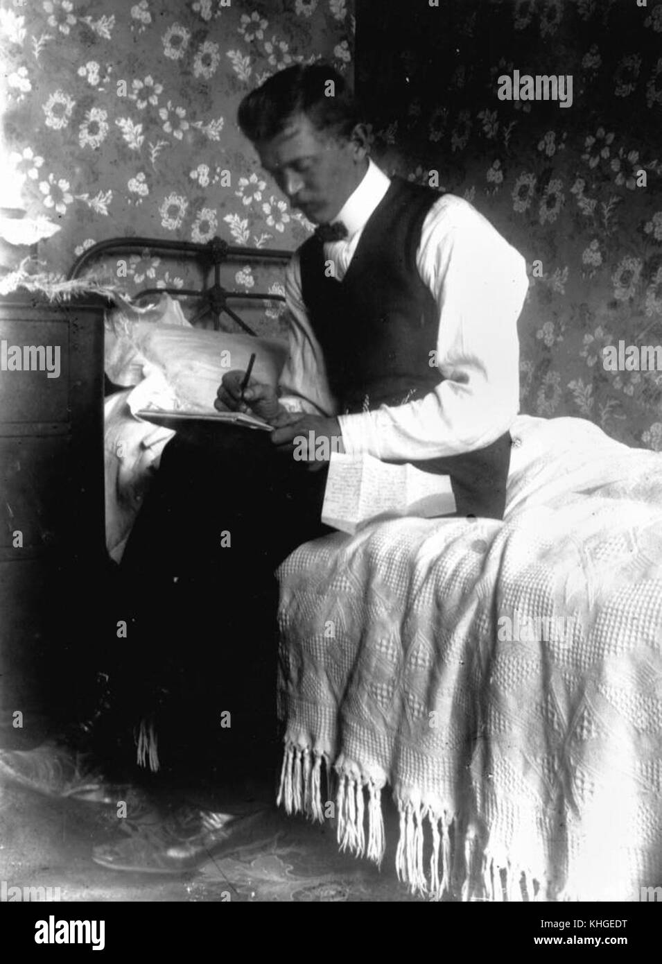 Person Writing A Letter Black And White