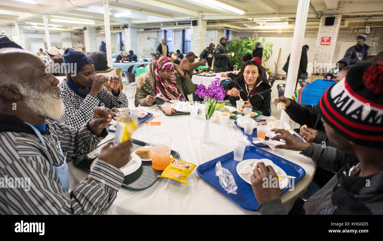 Lunch is served at St. Ann's Soup Kitchen to guests in need of a hot