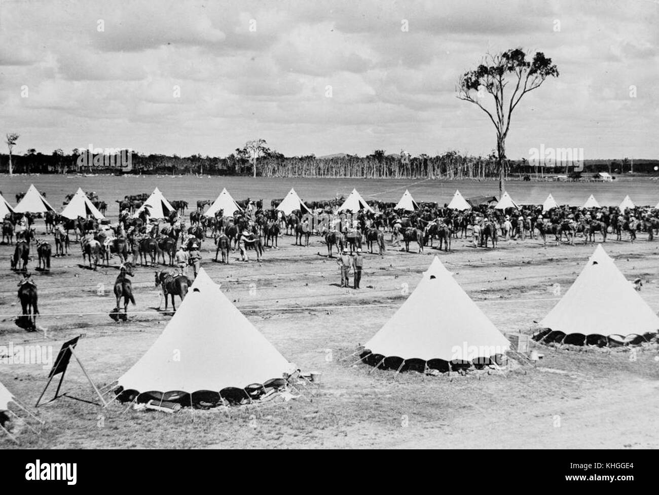 1 182827 Military camp at Lytton, ca. 1899 Stock Photo