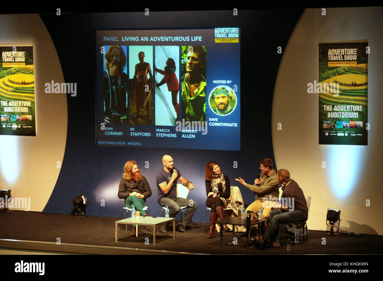 London, UK. 16th Nov, 2017. British Explorer Benedict Allen, seen here in the stage of the Travel and Adventure Show, where he shared some of his experiences including the time he eat a dog in the jungle in order to survive, has been found well and alive in Papua New Guinea, after three weeks gone missing@Paul Quezada -Neiman/Alamy Live News Stock Photo