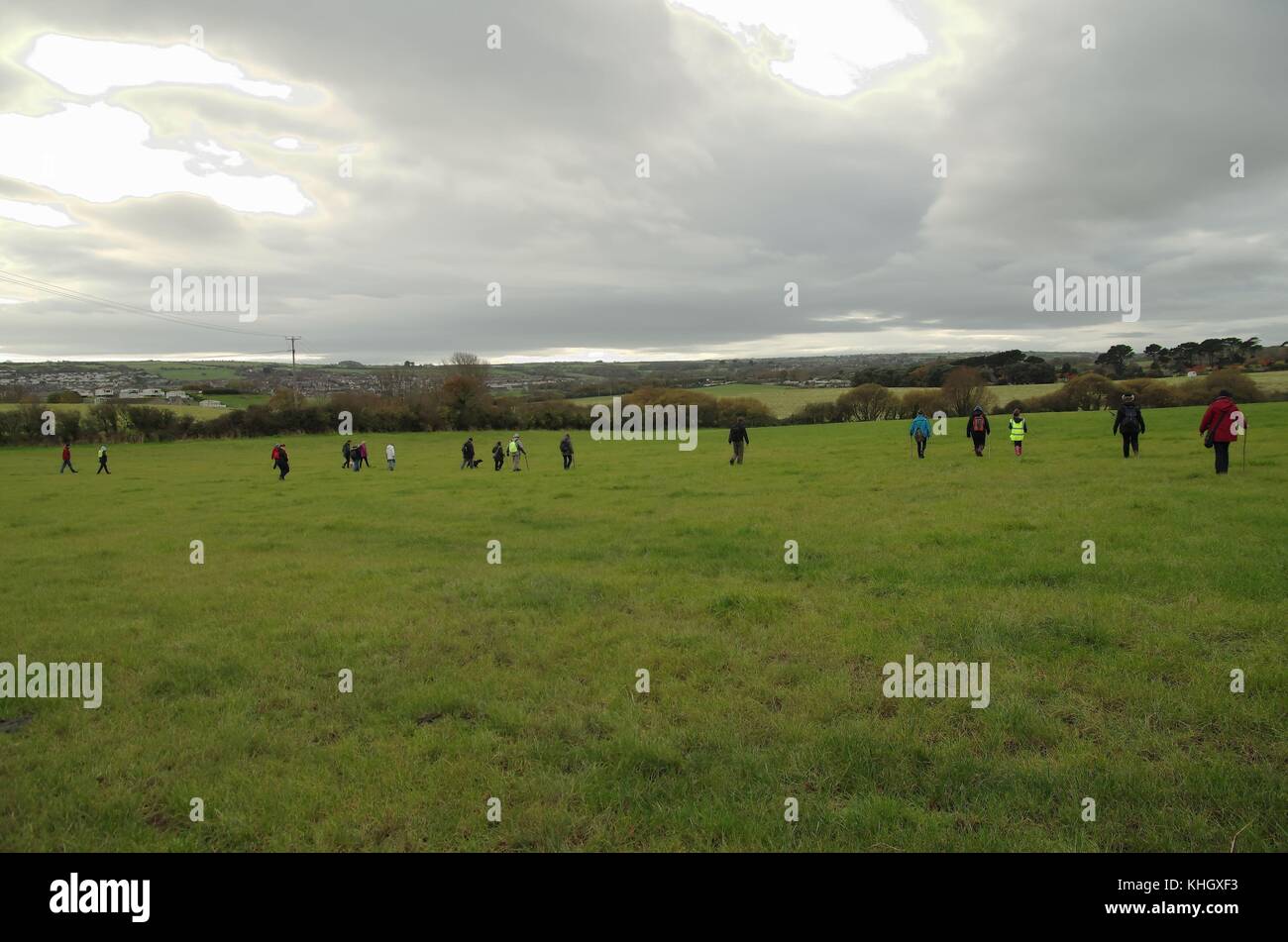 Swanage, UK. 18th November, 2017. Hundreds of volunteers joined in the search for missing 19 year old Gaia Pope in Swanage on the 18th November 2017. After 11 days Gaia is still missing. Orgainsed by members of her family and friends the fields and open spaces around Swanage were searched by lines of people looking for Gaia. Credit: Haydn Wheeler/Alamy Live News Stock Photo