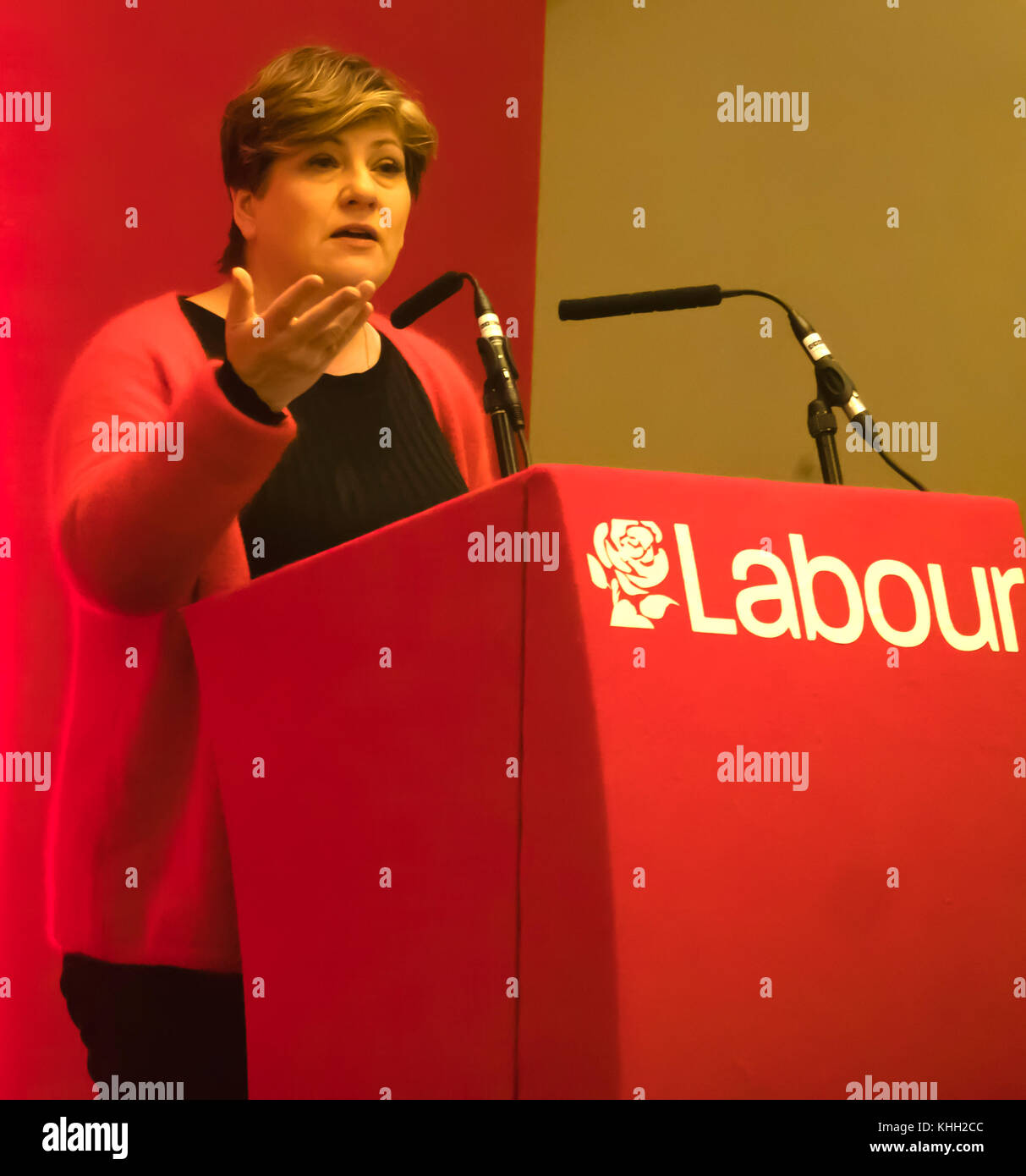 19th November 2017 Emily Thornberry Labour Shadow Foreign Secretary addresses the Labour Eastern Region Conference in Huntingdon Stock Photo