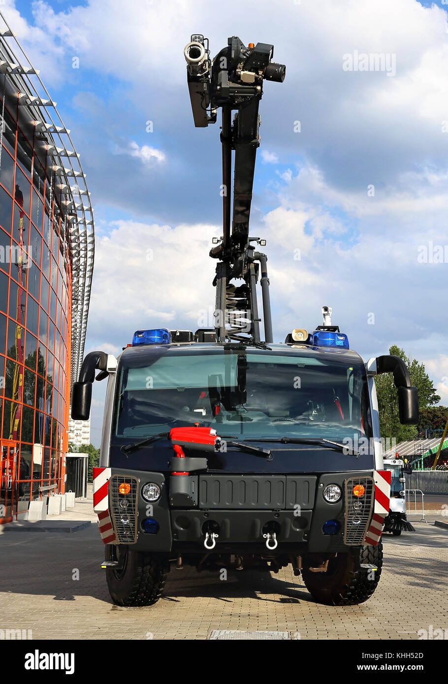 Emergency vehicle based on car chassis equipped with fire and other technical equipment Stock Photo
