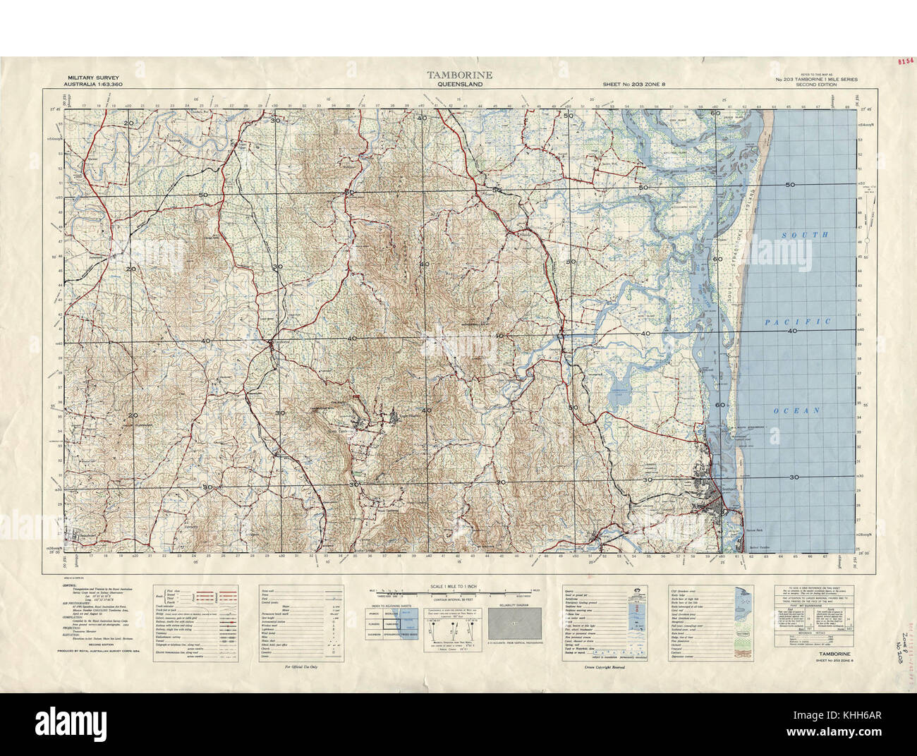 Tamborine, Queensland Topographic Map 163360 1954 Stock Photo Alamy