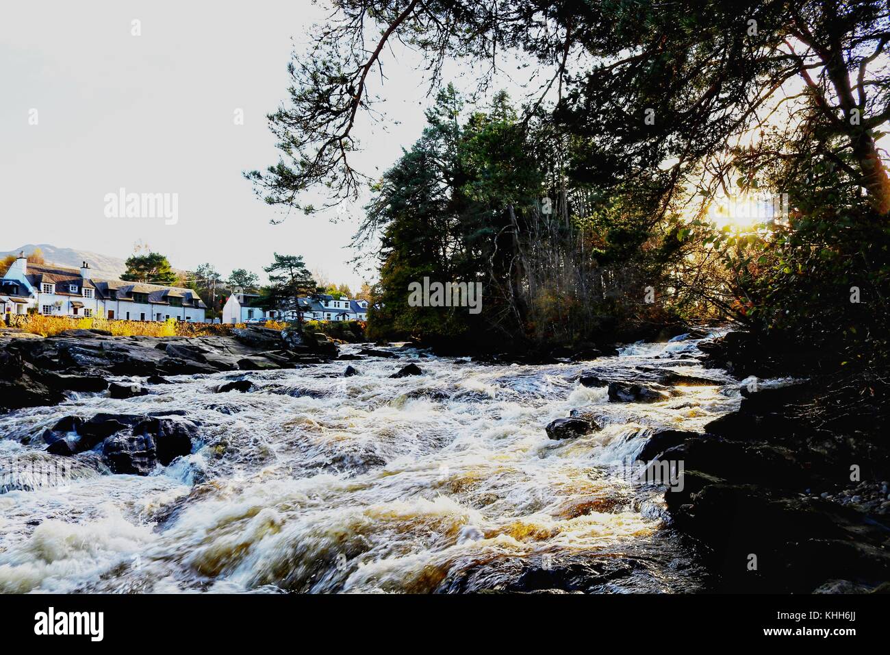 Falls of Dochart Waterfall, Killin, Scotland Stock Photo