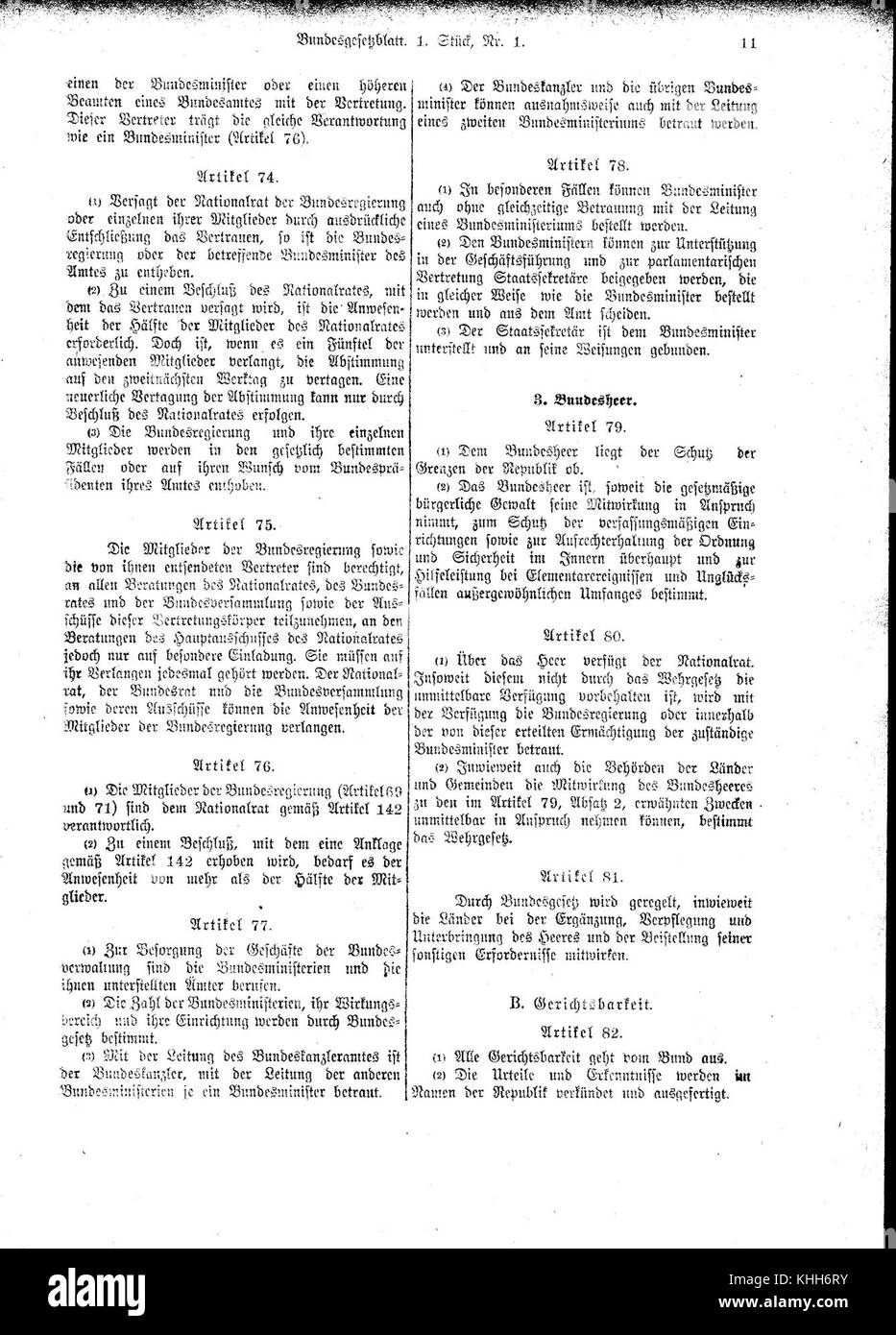  Foto zu Bundesgesetzblatt (Austria) 1920 0011 Stock Photo - Alamy 